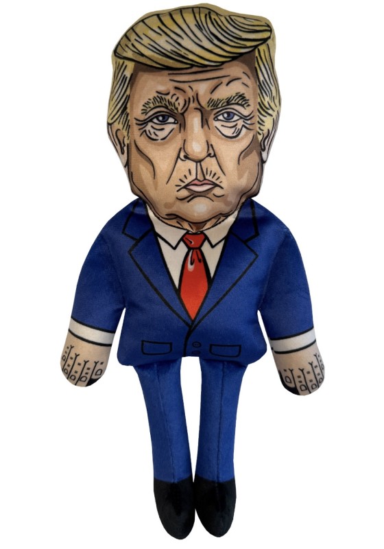 Donald J. Trump doll, usa president doll, textile dictator doll, parody dog toy