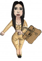 Kim Kardashian dog toy, celebrity plush doll, parody dog toy