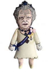 Queen Elizabeth II. dog toy, celebrity plush doll, political parody dog toy