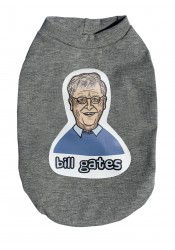 Bill Gates dog T-shirt, parody dog clothes, funny pet clothes