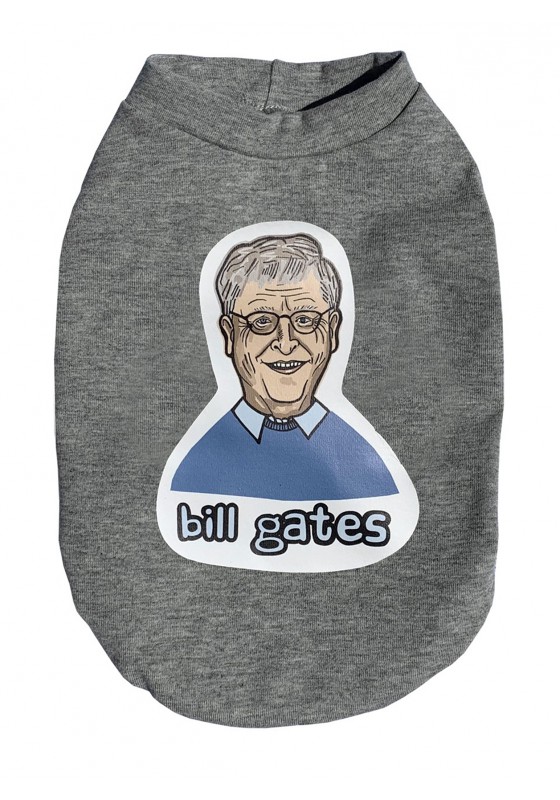 Bill Gates dog T-shirt, parody dog clothes, funny pet clothes