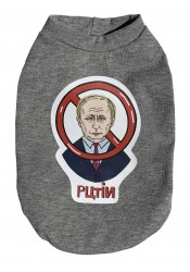 Stop Putin dog t-shirt, parody dog clothes, political pet clothes