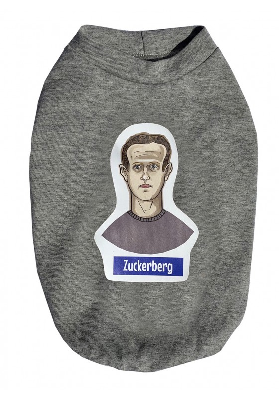 Mark Zuckerberg dog T-shirt, parody dog clothes, Zuckerberg t-shirt