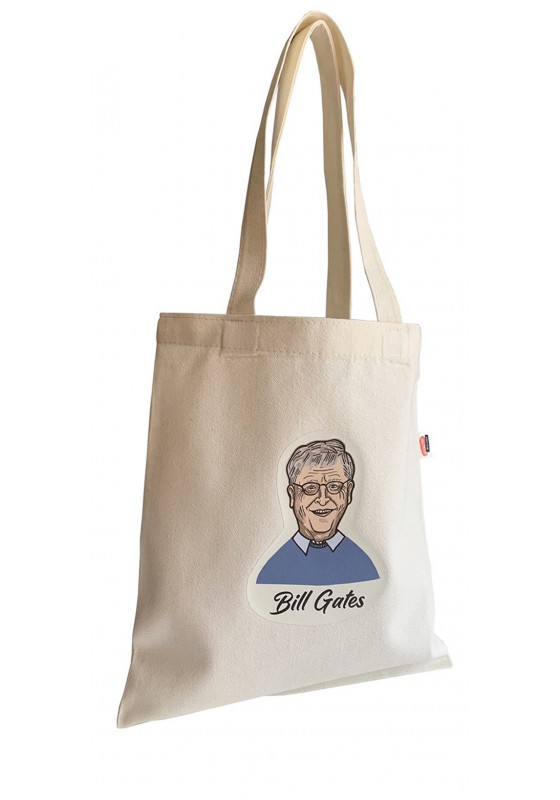 Bill Gates shopper bag, textile shopping bag, funny shopper