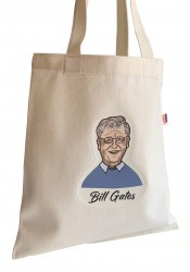 Bill Gates shopper bag, textile shopping bag, funny shopper