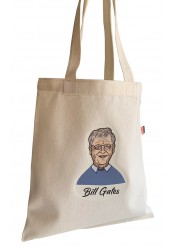 Bill Gates shopper bag, textile shopping bag, funny shopper