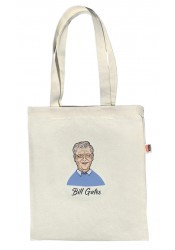 Bill Gates shopper bag, textile shopping bag, funny shopper