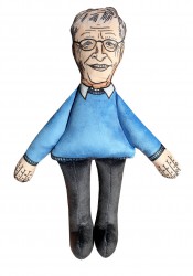 Bill Gates dog toy, celebrity doll, parody dog toy, celebrity doll