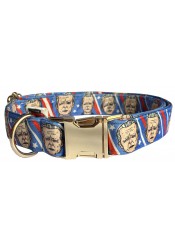 Joe Biden dog collar, quick release collar, blue textile dog collar, printed political dog collar