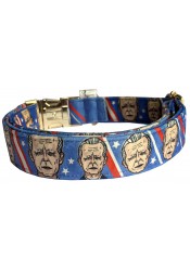 Joe Biden dog collar, quick release collar, blue textile dog collar, printed political dog collar