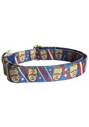 Joe Biden dog collar, quick release collar, blue textile dog collar, printed political dog collar