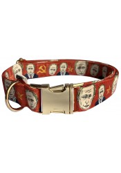 From Russia with Blood dog collar, quick release collar, red textile dog collar, Putin dog collar, printed political dog collar