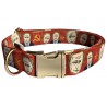 From Russia with Blood dog collar, quick release collar, red textile dog collar, Putin dog collar, printed political dog collar