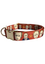 From Russia with Blood dog collar, quick release collar, red textile dog collar, Putin dog collar, printed political dog collar