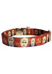 From Russia with Blood dog collar, quick release collar, red textile dog collar, Putin dog collar, printed political dog collar