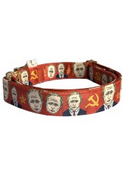 From Russia with Blood dog collar, quick release collar, red textile dog collar, Putin dog collar, printed political dog collar