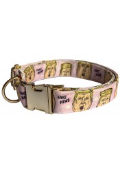 Trump dog collar, quick release collar, safety dog collar, pink textile dog collar, printed political dog collar