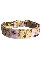 Trump dog collar, quick release collar, safety dog collar, pink textile dog collar, printed political dog collar