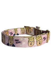 Trump dog collar, quick release collar, safety dog collar, pink textile dog collar, printed political dog collar