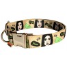 Kim-Money dog collar, quick release collar, safety textile dog collar, printed celebrity dog collar