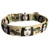 Kim-Money dog collar, quick release collar, safety textile dog collar, printed celebrity dog collar