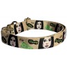 Kim-Money dog collar, quick release collar, safety textile dog collar, printed celebrity dog collar