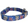 Boris Johnson dog collar, quick release collar, blue safety textile dog collar, printed political dog collar