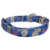 Boris Johnson dog collar, quick release collar, blue safety textile dog collar, printed political dog collar