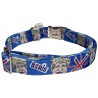 Boris Johnson dog collar, quick release collar, blue safety textile dog collar, printed political dog collar