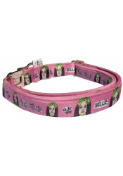 Billie Eilish dog collar, quick release collar, safety collar, pink textile collar, printed celebrity dog collar