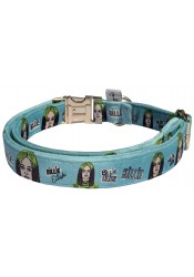 Billie Eilish dog collar, quick release collar, celebrity textile collar, printed dog collar