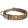 Woody Allen dog collar, quick release collar, safety textile collar, celebrity dog collar, printed dog collar