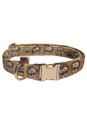 Woody Allen dog collar, quick release collar, safety textile collar, celebrity dog collar, printed dog collar