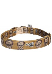 Woody Allen dog collar, quick release collar, safety textile collar, celebrity dog collar, printed dog collar