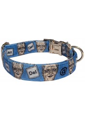 Bill Gates dog collar, quick release collar, blue textile collar, printed celebrity dog collar