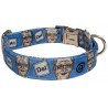 Bill Gates dog collar, quick release collar, blue textile collar, printed celebrity dog collar