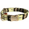 Kamala dog collar, quick release collar, safety textile collar, yellow dog collar, printed political dog collar