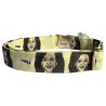 Kamala dog collar, quick release collar, safety textile collar, yellow dog collar, printed political dog collar