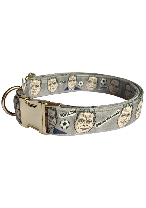 Viktor Orban dog collar, quick release collar, safety dog collar, printed political dog collar