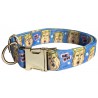 Trump dog collar, quick release collar, safety collar, blue textile dog collar, printed political dog collar