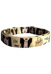 Kim Kardashian dog collar, quick release collar, safety textile collar, nude celebrity collar