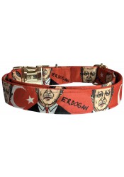 Erdogan dog collar, quick release collar, safety textile collar, political dog collar