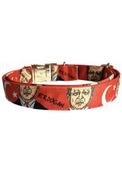 Erdogan dog collar, quick release collar, safety textile collar, political dog collar