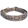 Woody Allen dog collar, quick release collar, safety textile collar, grey dog collar, printed funny dog collar