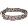 Woody Allen dog collar, quick release collar, safety textile collar, grey dog collar, printed funny dog collar