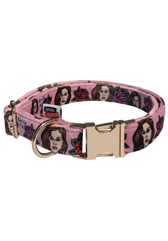 Lana del Rey rose dog collar, quick release collar, safety textile collar, celebrity dog collar