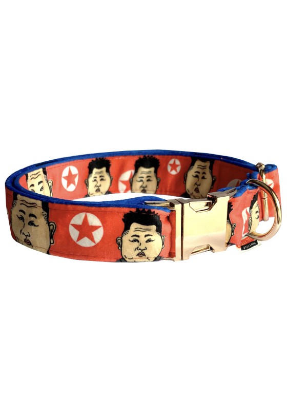 Kim Jong Un dog collar, quick release collar, safety textile collar, political collar