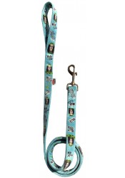 Billie Eilish dog leash, funny dog leash, blue textile leash, parody dog leash, printed dog leash