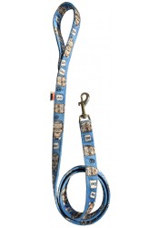 Bill Gates dog leash, funny dog leash, blue textile leash, parody dog leash, printed dog leash