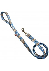 Bill Gates dog leash, funny dog leash, blue textile leash, parody dog leash, printed dog leash